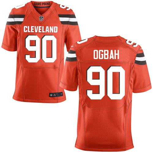 Nike Browns #90 Emmanuel Ogbah Orange Alternate Men's Stitched NFL New Elite Jersey - Click Image to Close